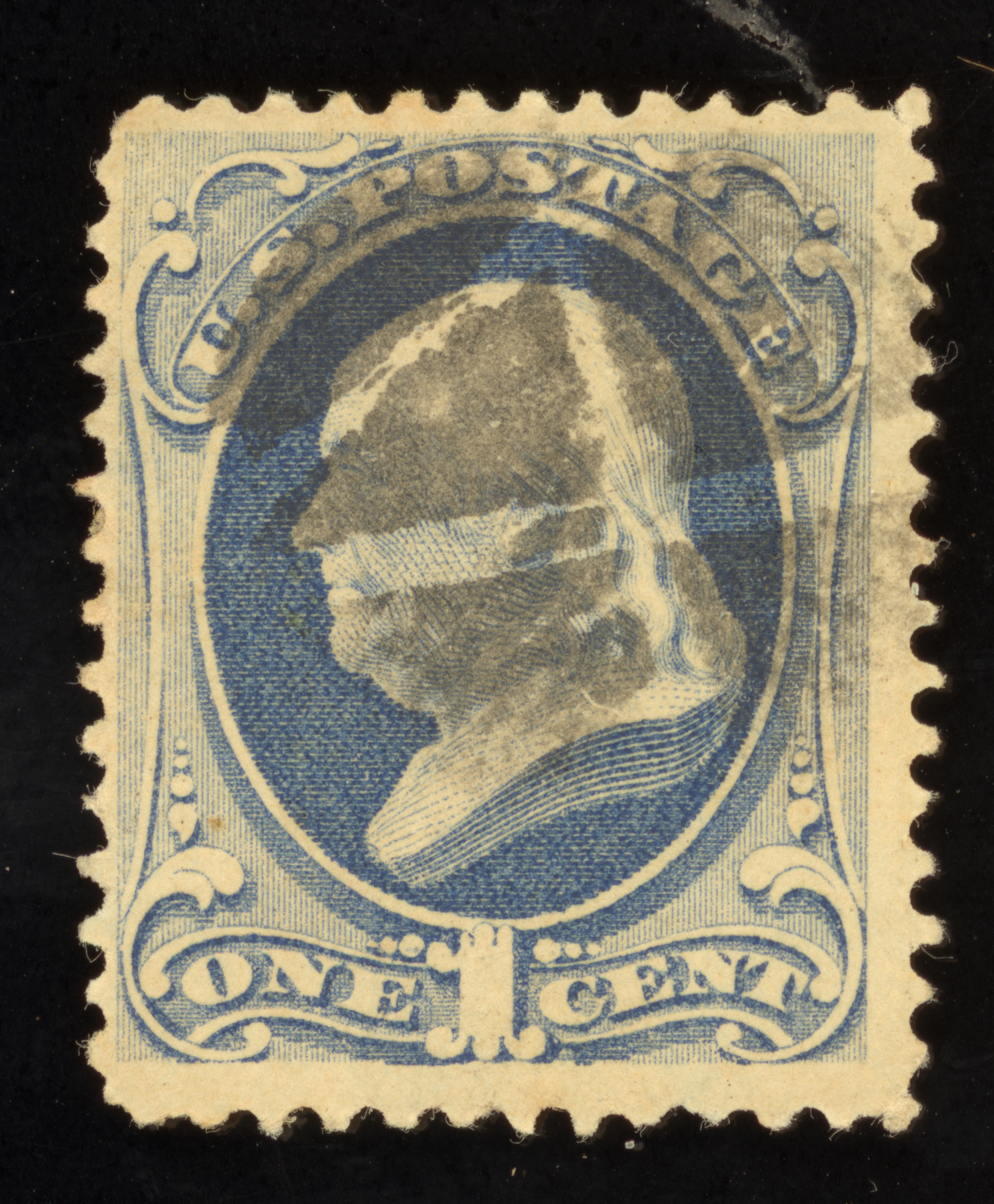 US Scott 182 Used 1c dark ultramarine Benjamin Franklin Lot Q010 bhmstamps - Picture 1 of 2